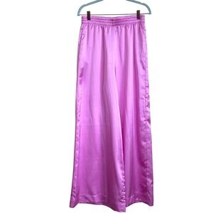 Show Me Your Mumu Womens Irvin Wide Leg Satin Pants Size M Pink Pull On Palazzo